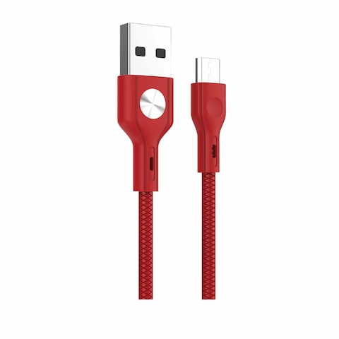 Iconz XBR04R Bazix Micro USB Cable - 2.4 Ampere - Red