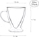 1CHASE&reg; Double Walled Irish Glass Coffee Mugs with Handle,Insulated Layer Coffee Cups,Clear Borosilicate Glass Mugs,Perfect for Cappuccino,Tea,Latte,Espresso,Hot Beverages Set of 2 300 ML