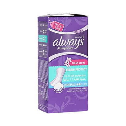Always Fresh And Protect Fresh Scent Normal Pantyliners 20 Pieces