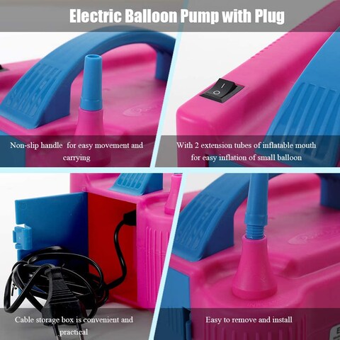 Electric Air Balloon Pump Portable Inflator Dual Nozzle Globos Machine Air Balloon Blower Buddy for Party Balloon