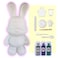 DIY MONEY SAVING COOL BUNNY (8.6 inch - 23 cm) ACRYLIC FLOW POUR PAINT SET COLORS: Silver, Dark-Purple, Blue-Green. Dubai Drip Arts and Crafts.