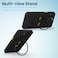 Remson Mag-X Phone Grip Finger Strap Magnetic Phone Kickstand with Silicone Strap Compatible for iPhone 14, 13 Pro/Max/Plus (Black/Neon Green)