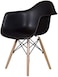 GDF Modern Dining/Coffee Arm Chair Plastic Shell With Wooden Legs Black Color  Model-JEAMS5