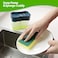 Soap Pump Dispenser and Sponge Holder for Kitchen Sink Dish Washing Soap dispenser 13 ounces, Silver, soap-dispenser-sponge