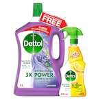 Buy Dettol Lavender Antibacterial Power Floor Cleaner 3L With All-Purpose Cleaner Lemon Squeeze 500ml in UAE