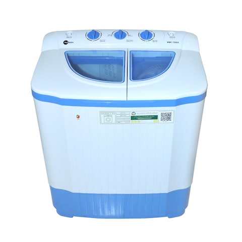 غسالة MyChoice Free Standing Top Load Twin Tub شبه أوتوماتيكية 4.5 كجم WMF738 أبيض وأزرق