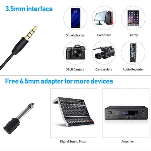 COOPIC CP-KK1 Pro Dual Lavalier Omni-directional Lavalier Mic Lapel Clip-on Condenser Microphone for Camera, DSLR, laptop, Guitar, interview, YouTube, Rap, and Vlog