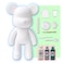 DIY CREATE YOUR OWN UNIQUE ACRYLIC FLUID POURING PAINT BEAR (9 inch - 23 cm) COMPLETE SET, colors: White, Silver, Blue-Green. Arts and Crafts, Customize Handmade Creative Birthday Gift