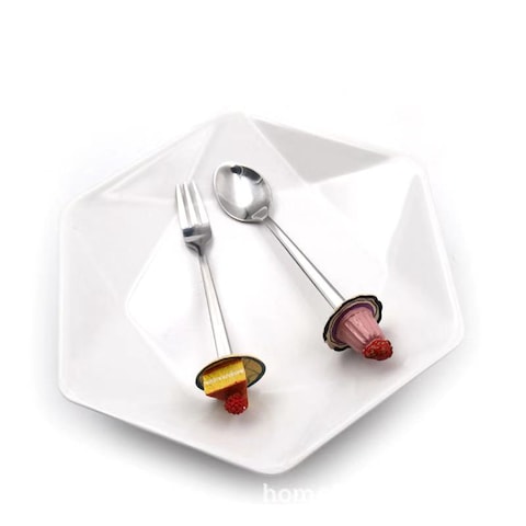 LIYING 6 PCES CAKE SPOON AND 6 PCES CAKE FORK SILVER
