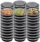Vsell24 50Pc 24Oz 700Ml Round Disposable Microwave Containers With Lids Black Bpa Free For Take Out Food Bowls Salad Container
