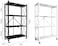 Generic Multi-Shelf Foldable Storage Shelves For Garage Kitchen Home Closet, Metal Wire, Collapsible Organizer Rack On 4'' Wheel Casters, Metal Organizer Wire Rack, Black/White