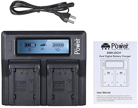 DMK Power NP-FZ100 LCD Dual Digital Battery Charger for NP-FZ100, BC-QZ1 A7RIII A7R3, a7 III, Alpha 9, Alpha 9R, Alpha 9S Digital Camera