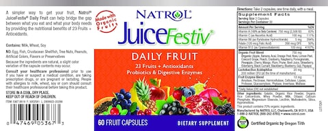 Natrol Juicefestiv Capsules To Get Your Daily Fruits And Veggies (Pack Of 2)- 60 Count