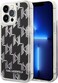 CG Mobile Karl Lagerfeld Liquid Glitter Case Monogram Pattern &amp; Multicolor Glitter Scratch Resistant/Non-Slipping/Anti-Scratch Compatible With iPhone 14 Pro Max 6.7"
