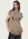 Mei Stylish Unisex Summer Casual Sleeveless Relaxed Fit Crew Neck T-shirt, S Size, Light Brown
