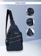 Men's Chest Bag, Suitable for Outdoor Sports, Leisure and Travel, Canvas Fabric, with Earphone Hole