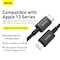 Baseus Superior Series PD 20W USB C to Lightning Cable, High-Speed Data Transfer iPhone Charging Cable for iPhone 14 13 12 11 Pro Max, XS X 8 7 6 5 SE, iPad, AirPods, etc (2M) – Black