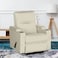 In House Velvet Classic Cinematic Recliner Chair With Cups Holder - Light Beige - AB08