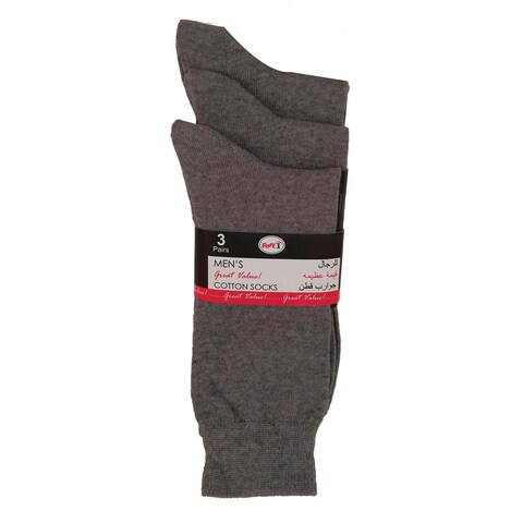 First 1 men&#39;s great value cotton socks 39-42 - grey x 3