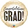 Qualatex Round Congratulations Grad Foil Balloon with Glitter Dots- 18 Inch Size- Gold