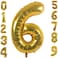 Markq 40 inch Number Balloons, Large Gold Foil Helium Balloons for Anniversary Wedding Birthday Party Decoration Supplies (Number 6)