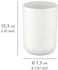 Plastic Tumbler for Bathroom, White, 7.3 x 7.3 x 10.3 centimeters