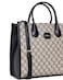 AMICA Valentina Top Handle Monogram Print Canvas - Leather Trim with Detachable Strap in Black