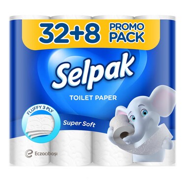 Selpak Toilet Roll Paper 3Ply 32+8 Free