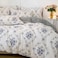 Luna Home-King size 6 pieces Bedding Set without filler, Bohemian with Blue Flowers Design