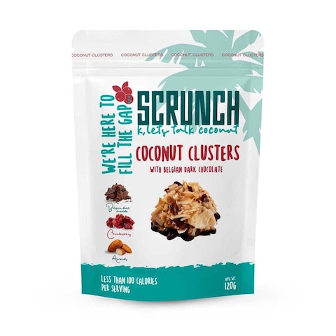 Scrunch Coconut Clusters with Almond Cranberry and Belgian Dark Chocolate - 120 gram