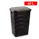 Plastic Forte Rattan Laundry Hamper, 60L, Dark Brown