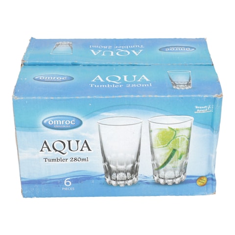 Omroc Glass Ware Aqua Tumbler 280ml 6 Pcs