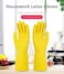 ZALCOON Household Reusable Dishwashing Gloves 3 Pairs,  Natural Rubber Latex Cleaning Gloves for Kitchen Cleaning (SMALL)