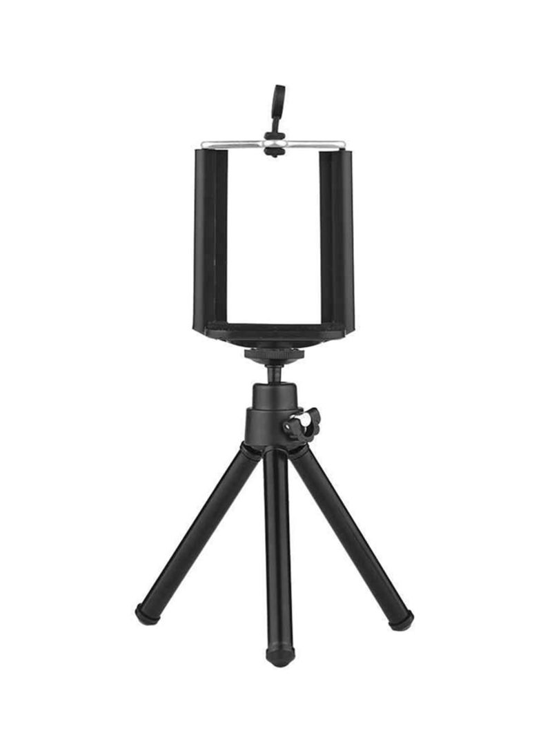 Generic - 2-Section Extendable Mini Tabletop Tripod Adjustable Phone Holder Black