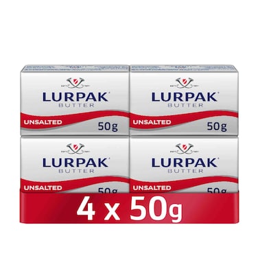 لورباك قوالب زبدة غير مملحة صغيرة، 50 غرام، حزمة من 4