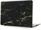 Ntech Macbook Air 13"" 13.3"" Inch Yellow Line Black Marble Printed Painting Hard Case Cover [Nt-105]