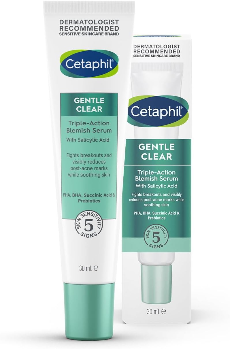 Cetaphil Gentle Clear Triple-Action Blemish Serum 30ml, With 0.5% Salicylic Acid And Niacinamide For Blemish-Prone Sensitive Skin