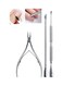 3Pcs Nail Care Tools Scissors Cuticle Pusher Smooth Nails Manicure Tools Silver
