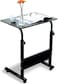 Naor Mobile Side Table, Adjustable Movable Portable Laptop Computer Stand Desk Worksation With Tablet Slot &amp; Wheels For Bed Sofa 40 * 60cm (Black1)