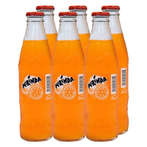 Buy Mirinda Orange, Carbonated Soft Drink, Cans, 250ml x 6 in Saudi Arabia