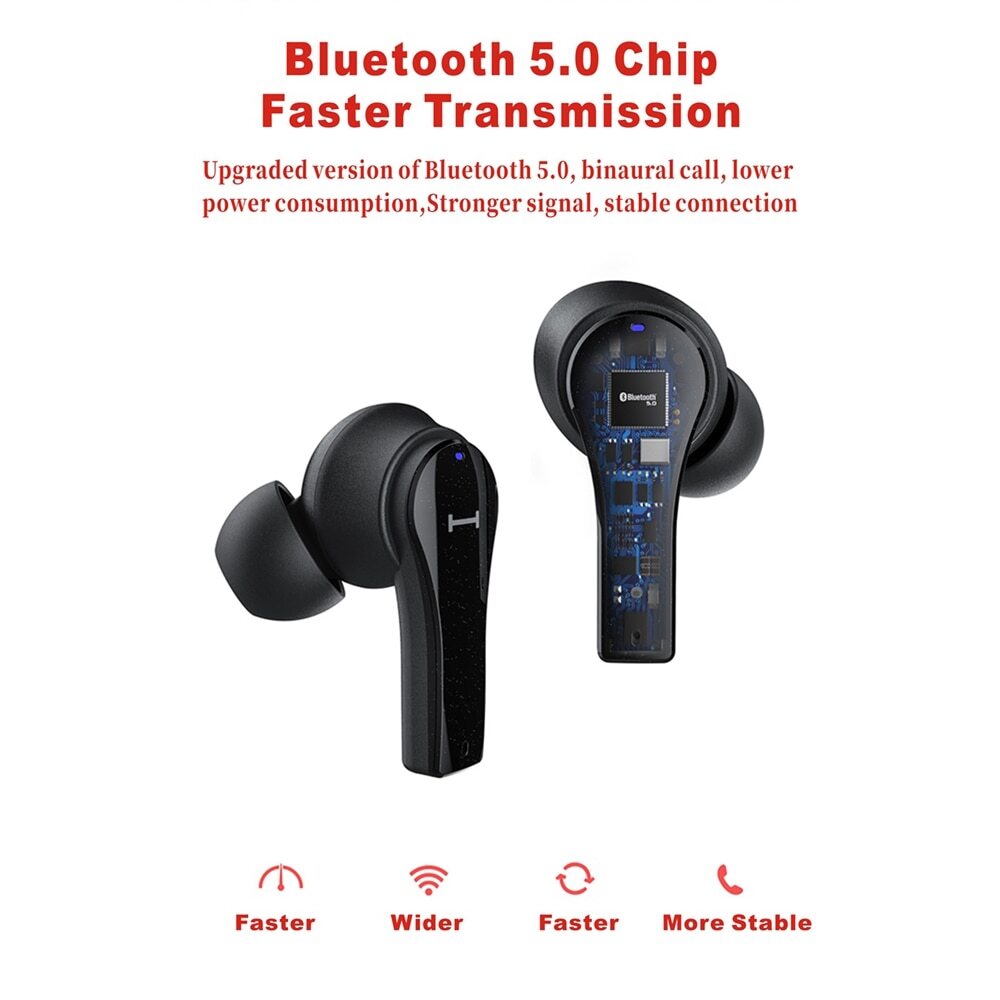 Lenovo QT82 Wireless Bluetooth 5.0 Earphone Touch Control EarBuds HIFI Stereo 9D Sound Sport Headphone with Mic IPX5 Waterproof