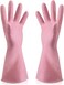 ZALCOON Household Cleaning Gloves Latex Free Flock Liner Kitchen Dishwashing Gloves Long Cuff Set