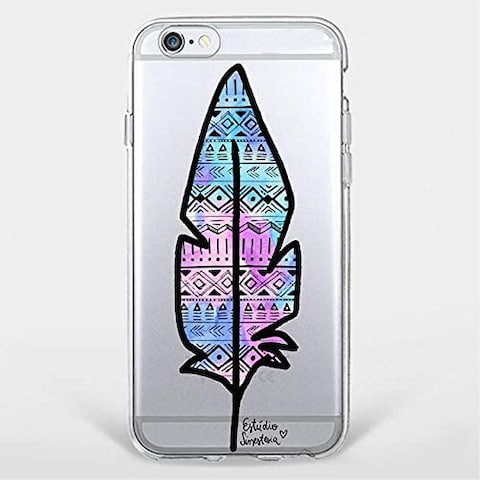 Generic Phone Case Feather Cartoon Pattern Transparent Tpu Phone Cover For Iphone 7