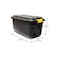 Strata - Heavy Duty Storage Box with Wheels - 75 Litre - 77 x 42 x 40 cm - Made in UK