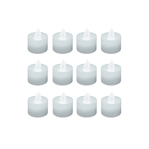 12PCS.- Realistic and Bright Flickering Battery Operated Flameless LED Tea Light.
