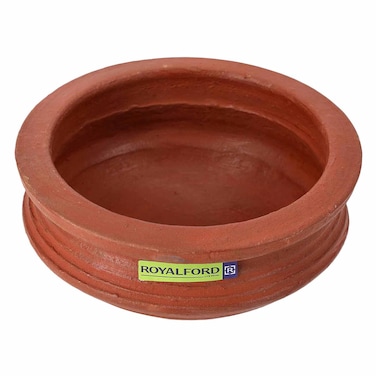 Royalford Deep Serving Pots, Handmade Clay, Rf10585, 100% Natural Clay, Non-Toxic &amp; Eco-Friendly, Can Be Used On Gas Stove Or Open Fire, Earthen Pot/ Clay Pot For Curry, Sambar, Rice