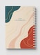 Lowha Spiral Notebook With 60 Sheets And Hard Paper Covers With Abstarct Pastel Lines &amp; Shapes Design, For Jotting Notes And Reminders, For Work, University, School
