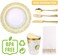 Aiiwanto 350Pcs Disposable Plate Set 50 Guest Food Plate Set Birthday Anniversary Party Plate Dinner Set Lunch Plate Set Christmas Party Accessories