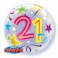 Qualatex 21 Number Brilliant Stars Single Bubble Foil Balloon- 22 Inch Size,