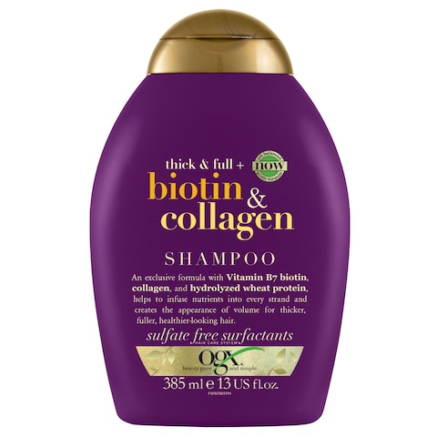 OGX Shampoo Thick &amp; Full+ Biotin &amp; Collagen New Gentle &amp; PH Balanced Formula 385ml